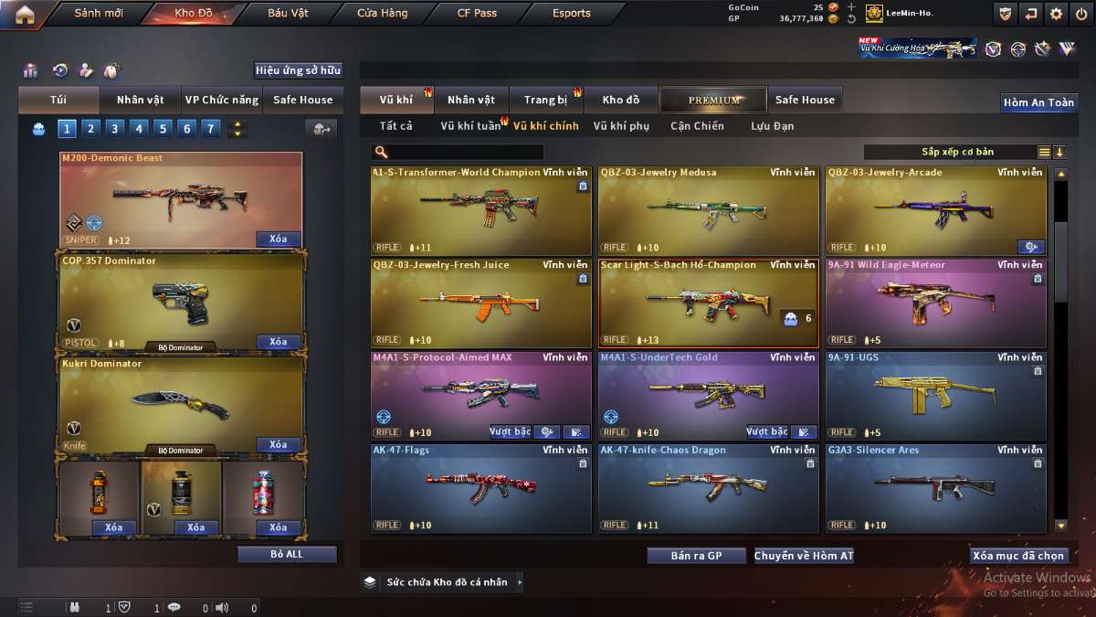 shop acc cf uy tin gia re